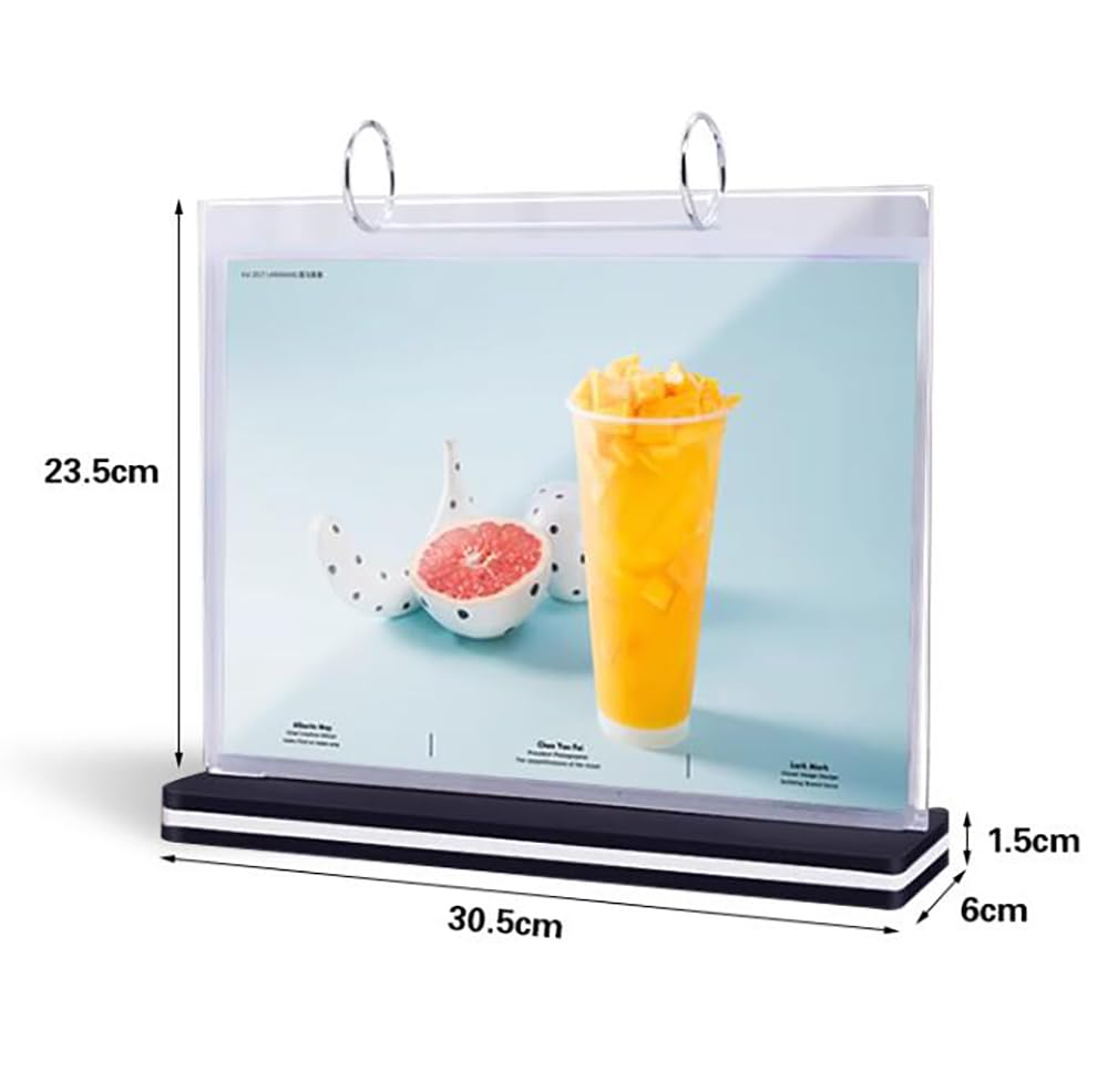 HENGSENLI T-shaped multi-page flip acrylic sign holder, menu / photo / advertising / drink display stand, 8.5 x 11 inches