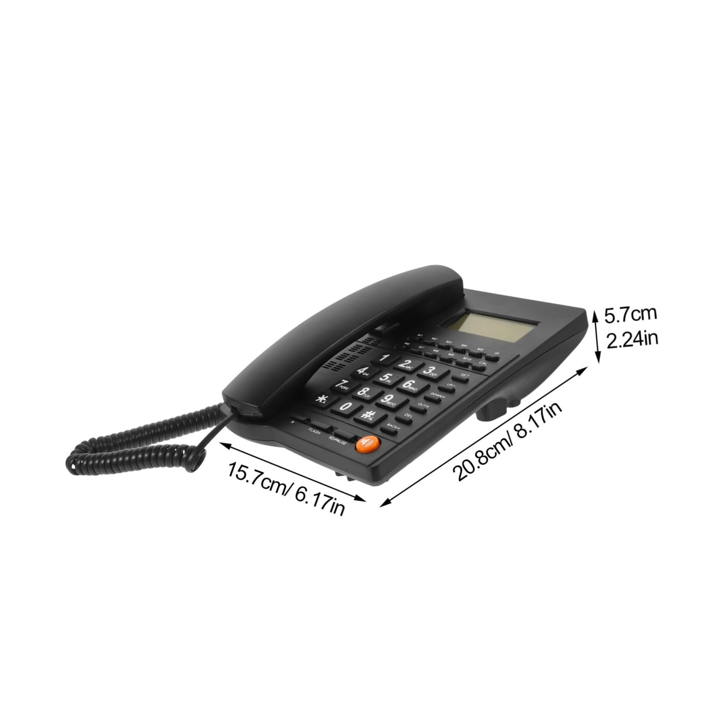 Lurrose Large Button Landline Phone for Seniors with Caller Id Desk Telephone for Home Office Use Easy-to-Use Household Telephone 8.18X6.18X2.24In