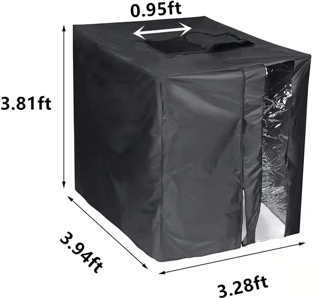 2 Pack IBC Tote Cover, 600D Heavy Duty Waterproof Cover for 1000L IBC Container Rain Water Tank, Outdoor 275 Gallon Rain Barrel, Anti-Dust, Sun Protective