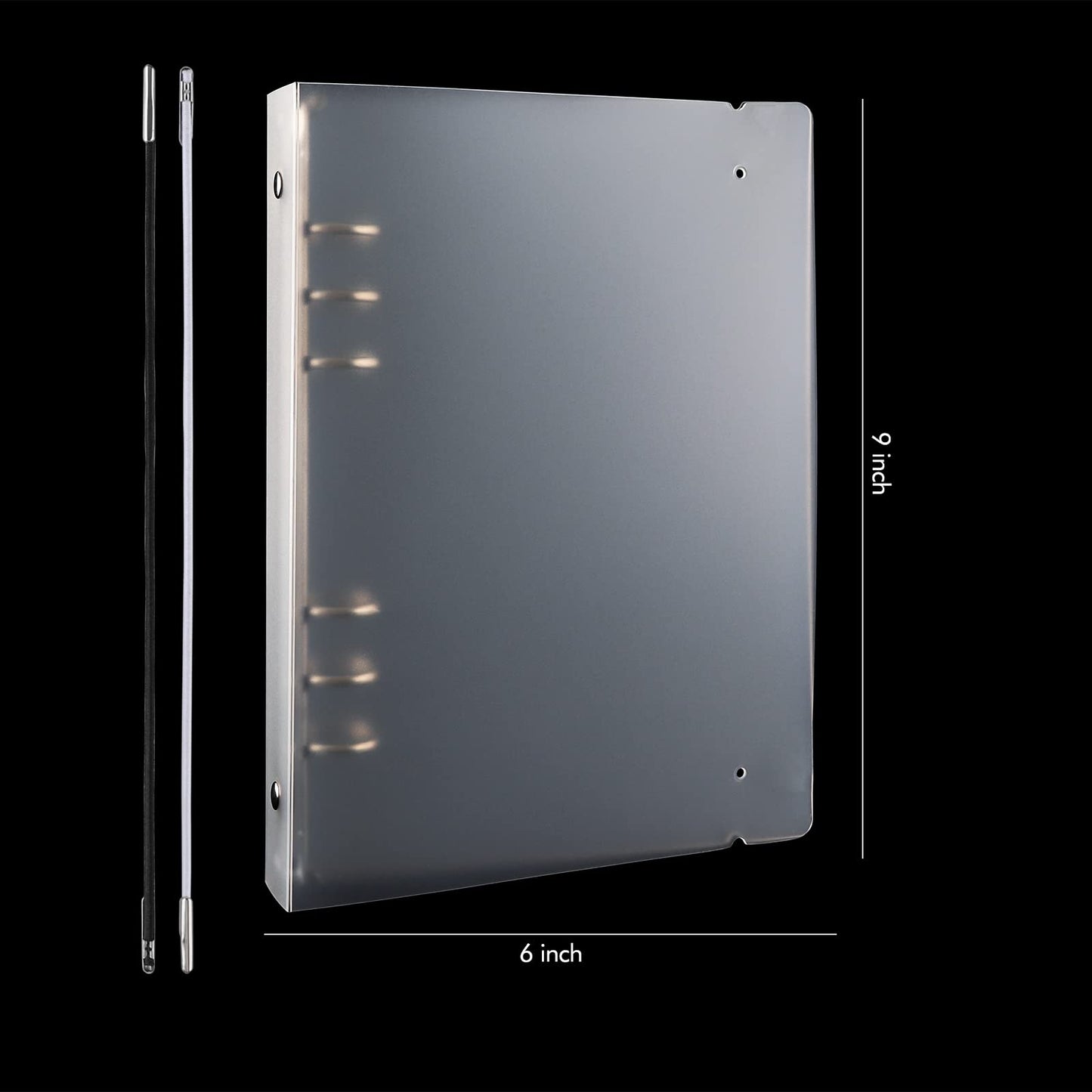 5PCS A5 6 Ring Binder Cover Clean Transparent Soft PVC with Matching Rubber Band for Refillable Notebook Shell with Matte Surface for Stamp & Die Storage（9x6.9inch /23x17.5cm）