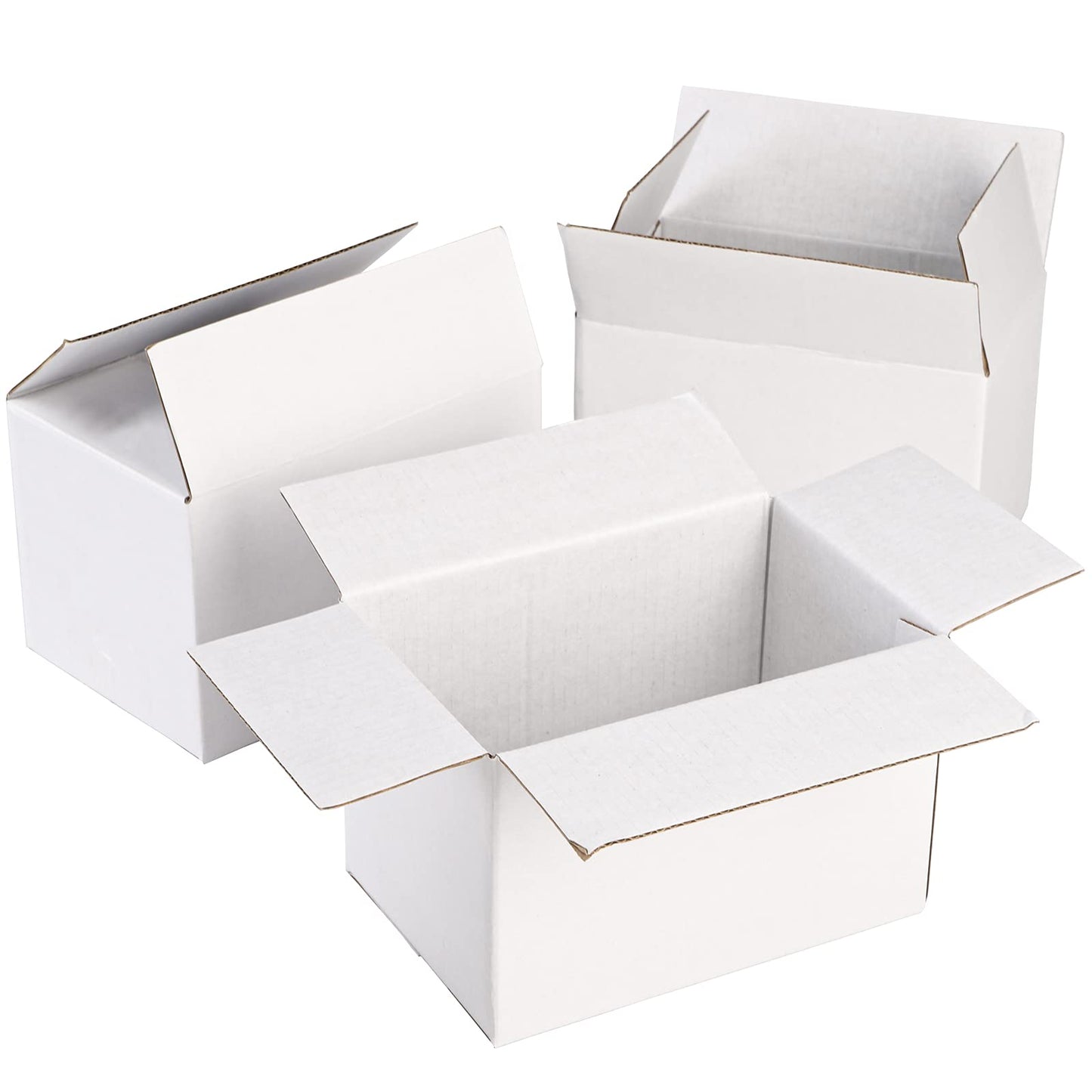Peohud 40 Pack Small Cardboard Boxes, 6x4x4 inches Small Shipping Boxes, Sturdy Ornament Mailing Box, Corrugated Packing Shipping Storage Carton Box, White