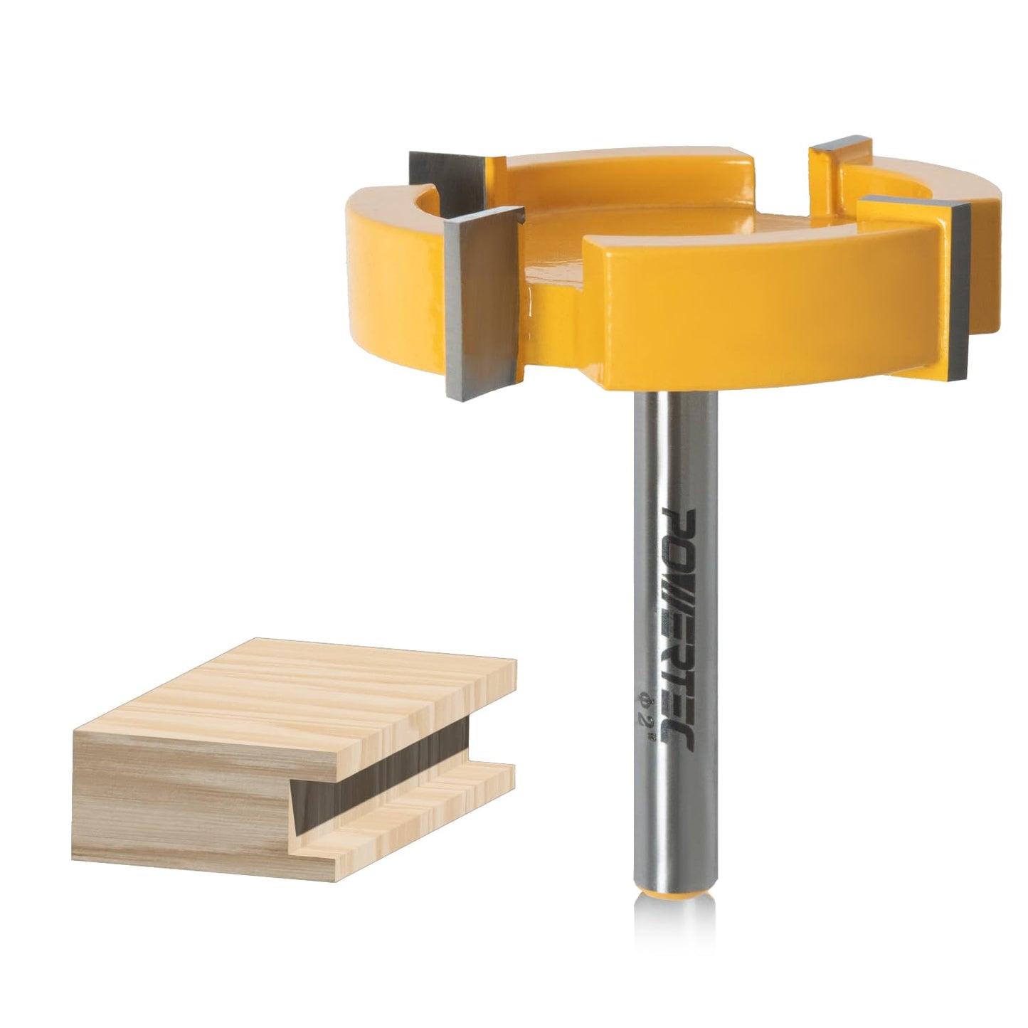 POWERTEC Slab Flattening Router Bit, CNC Router Bits, Surfacing Router Bit 1/4 Shank, 2" Diameter, 1/2" Cutting Depth, Router Planer Bit - Perfect for Spoilboard Surfacing, Wood Milling Planing 73056