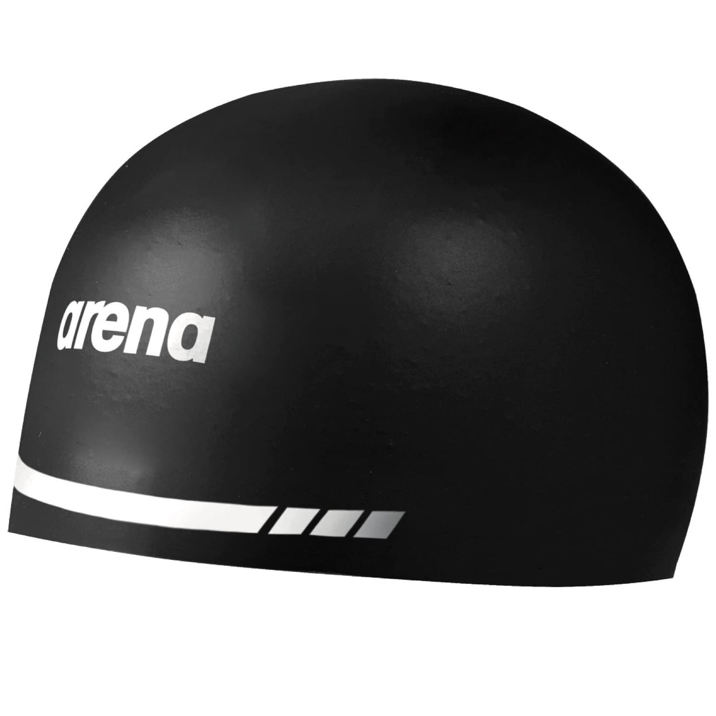 Arena 3D Soft USA Unisex Racing Swim Cap for Women and Men, 100% Silicone, Black, Medium