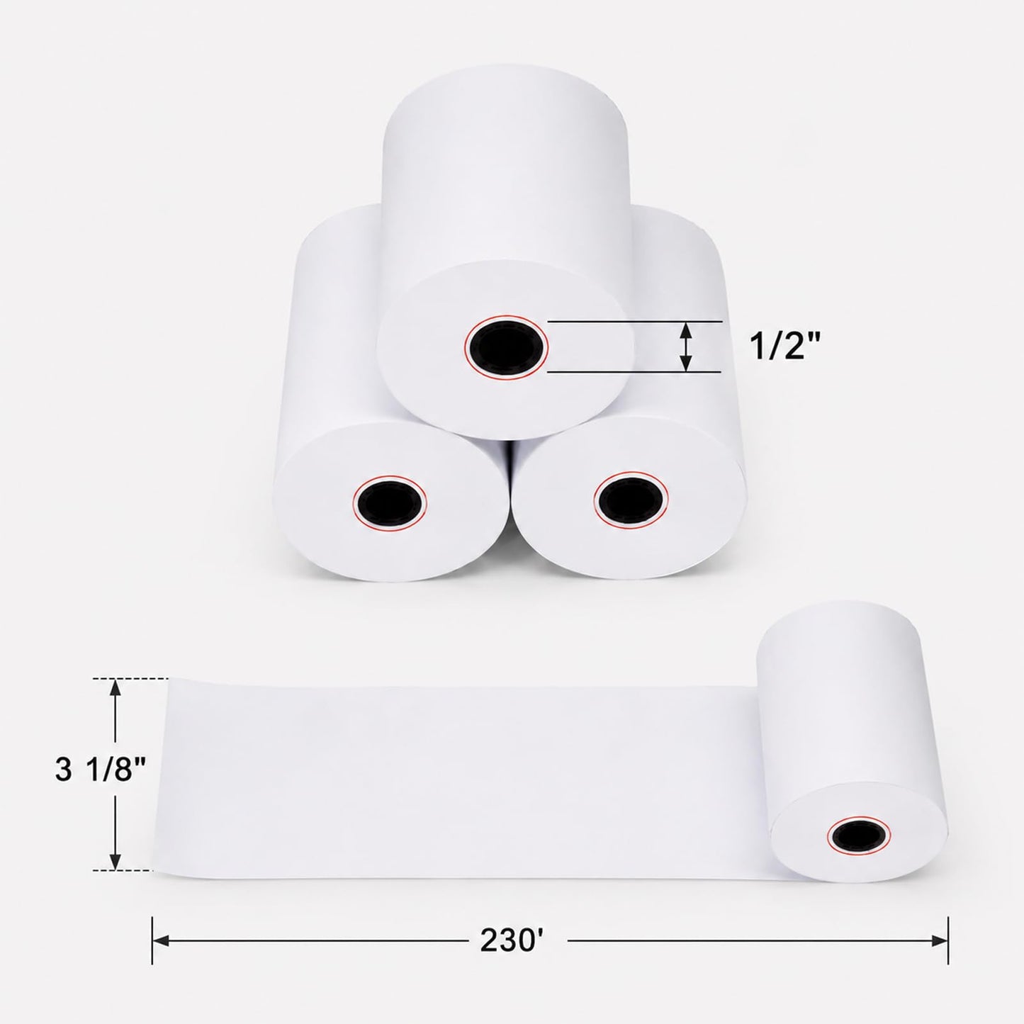 FungLam Thermal Receipt Paper Rolls 3-1/8 x 230ft, 10 rolls
