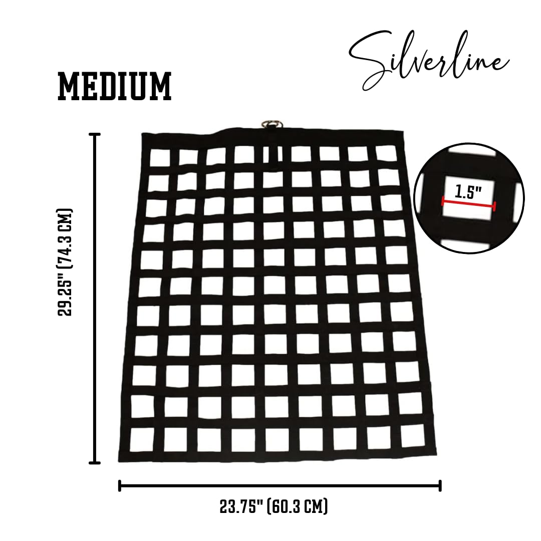 Silverline Deluxe Slow Feed Hay Bag - Durable Nylon Webbing with Heavy Duty O-Rings | Ideal for Horses, Goats, Livestock. Facilitates Natural Grazing and Promotes Healthy Digestion! (Large)