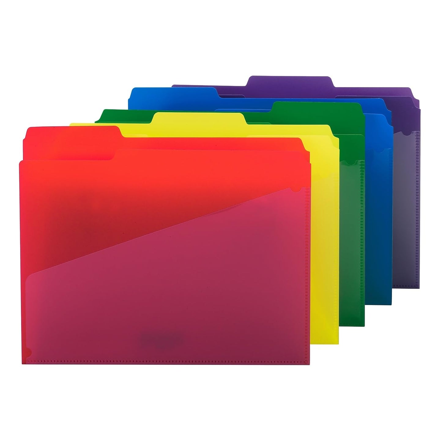 Smead Polypropelene Folder with Pocket, Letter, 1/3 Cut Tab, Assorted Colors, 30 Per Box (10540)