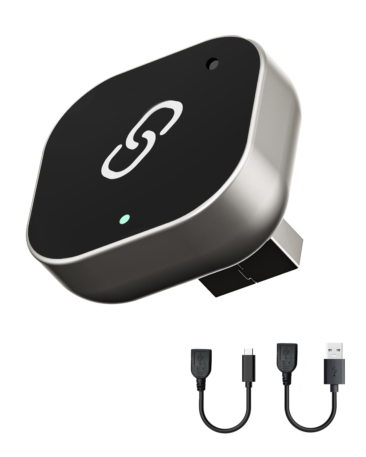 Spedal Wireless CarPlay Adapter for Factory Wired CarPlay – Plug & Play, Auto Reconnect, Mini Metal Design with USB-A & USB-C Cables – Compatible with iPhone 6+ and Cars from 2016+ (Silver)