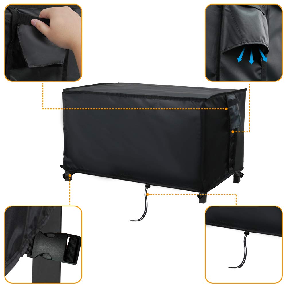 Sakeye Rectangular Fire Pit Cover 44 x 32 Inch, Gas Fire Pit Table Cover 40-44 Inch Patio Firepit Cover Waterproof Outdoor Cover for Patio Table Furniture Gas Firepit 44"L x 32"W x 23"H