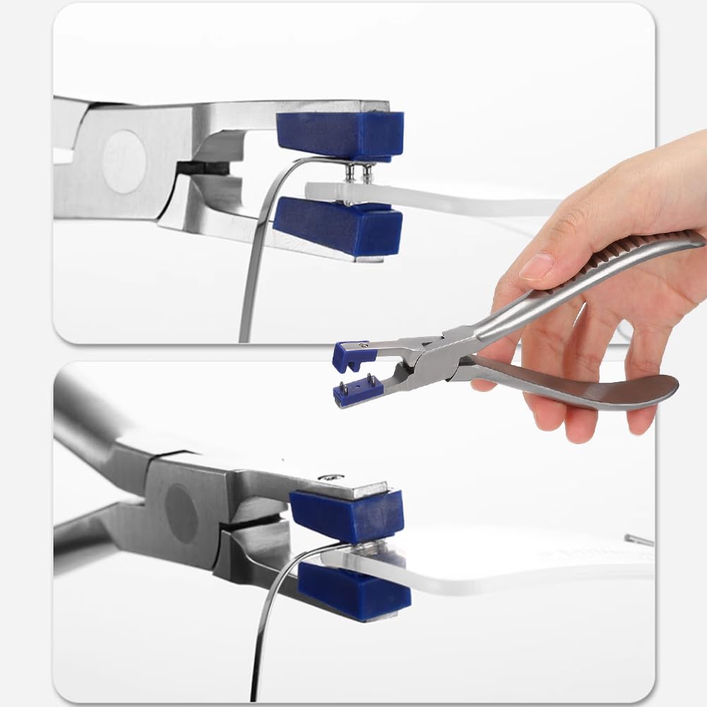 Tiiyee Rimless Eyeglasses Plier, Glasses Frames Optical Tools Kit Adjusting Repairing Tools Professional Repair Disassembly Silhouettes Plier with Storage Box for Optician Assemble Disassemble 3pcs