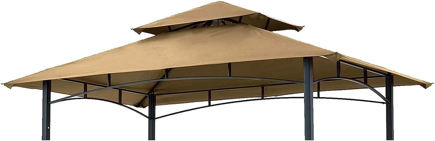 Grill Gazebo Replacement Canopy Top - Karjjini 5x8 Outdoor BBQ Gazebo Canopy Roof, Waterproof Double Tiered Shelter Cover Fit for Model L-GG001PST-F