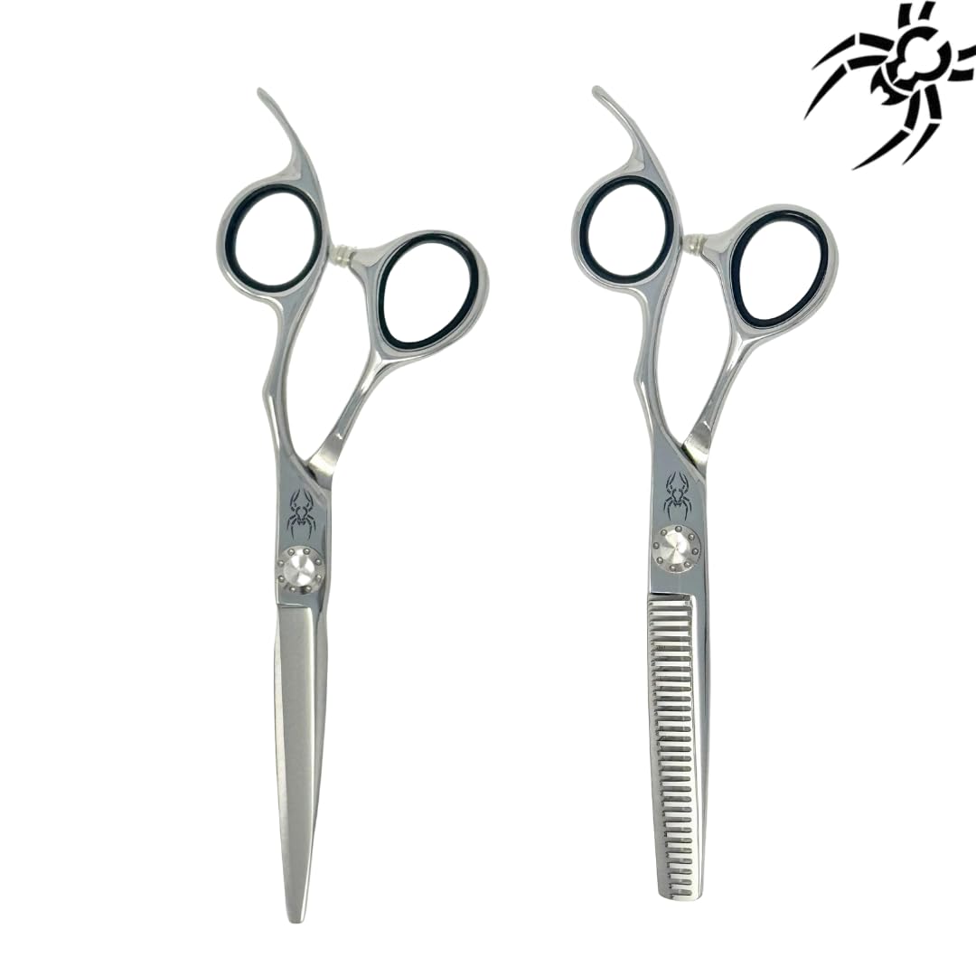 Black Widow Executive Brand Razor Macs Professional Barber Razors Edge Hair Cutting Shears Barber Scissors 5.5" Blue Titanium Macs-2038, Macs Razor Products, B00JZW8U7O, SCR107,50.23,25 Hair Cutting Scissors Kit with Hair Thinning Shears Hair Professional