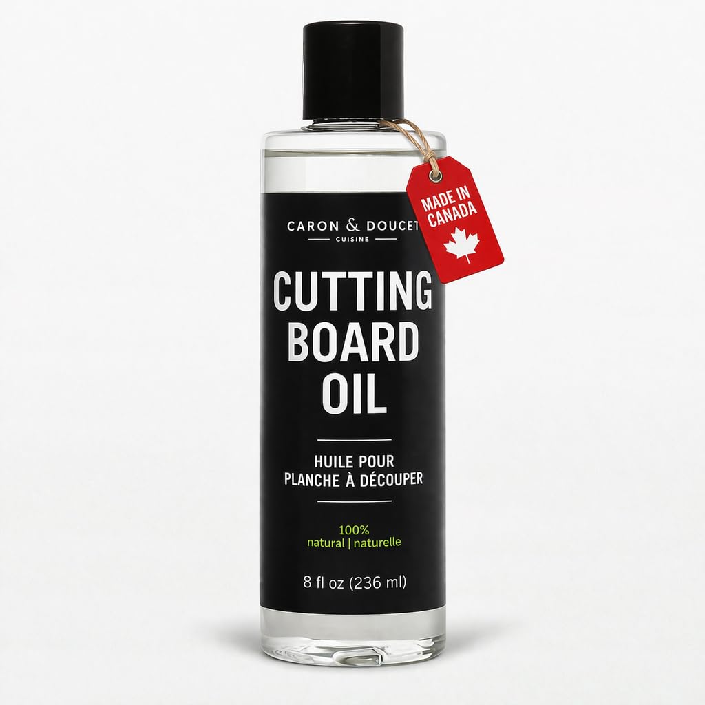 Caron & Doucet - Cutting Board & Butcher Block Conditioning & Finishing Oil | 100% Coconut Derived & Vegan, Best for Wood & Bamboo Conditioning & Sealing | Does NOT Contain Mineral Oil!