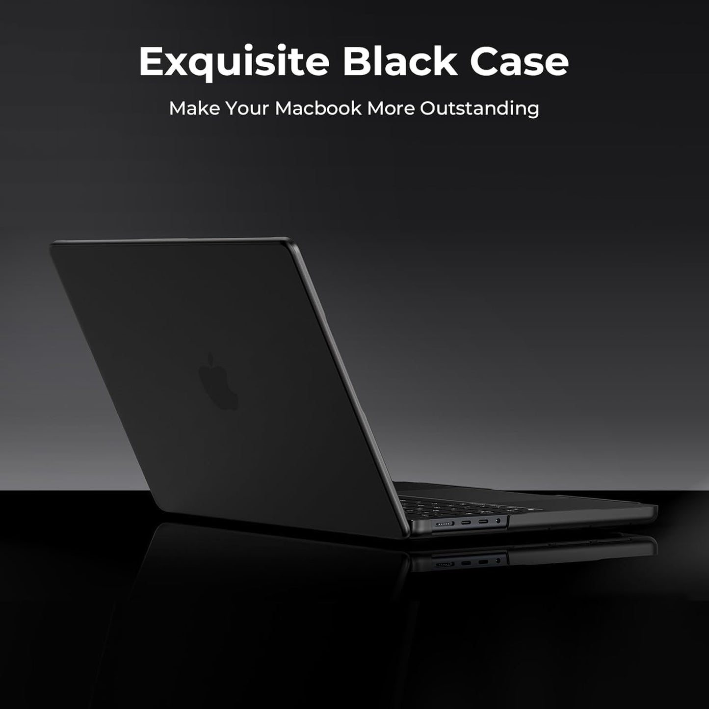 EooCoo Matte Case Compatible for MacBook Pro 16 inch, M4 M3 M2 M1 Pro/Max Chip 2025 2024-2021 [Scientific Slim, Fit Snug] Protective Hard Case Laptop Cover, Black