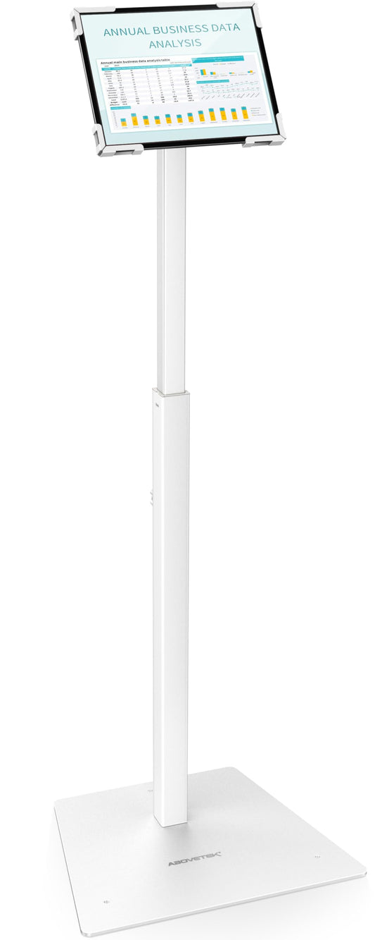 AboveTEK Security iPad Kiosk Floor Stand, Anti-Theft POS Tablet Stand, Height Adjustable, 360° Swivel, Universal Locking Holder, Fits 9.7"-13" iPad/iPad Pro/Air
