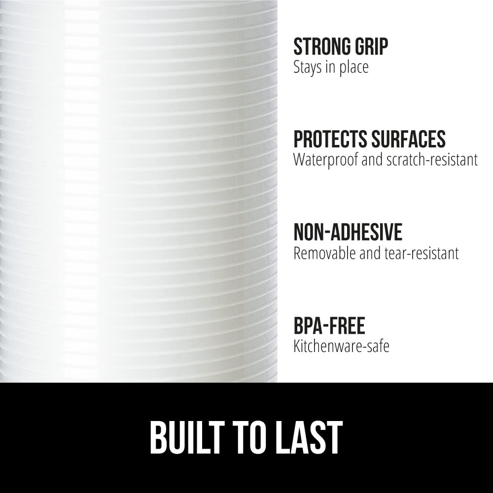 GORILLA GRIP DuraGuard Ribbed Drawer and Shelf Liner for Cabinet, Non Adhesive Waterproof Protection for Kitchen, Strong Grip, BPA Free Plastic Liners for Cabinets, Bathroom Drawers, 24x30, Clear