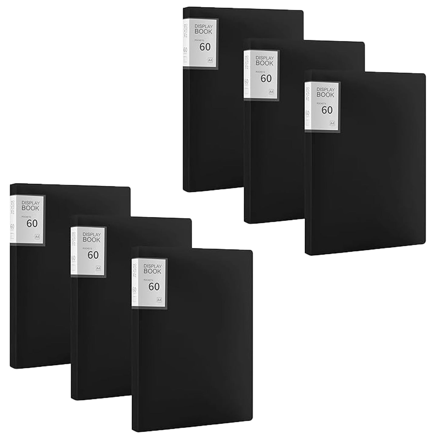 NINGWAAN 6 Pcs Professional Presentation Binder, A4 Portfolio Folder Binder with 60 Plastic Sleeves, Document Organizer for Artwork, Office Papers, Recipe Collections