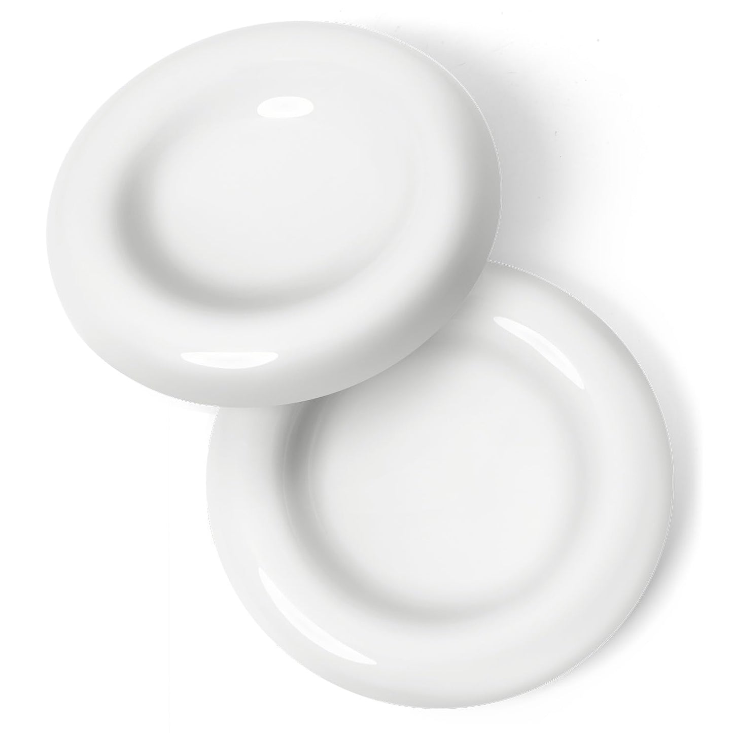 CatGuru Ceramic Cat Food Bowl (Torus, Set of Two, White)