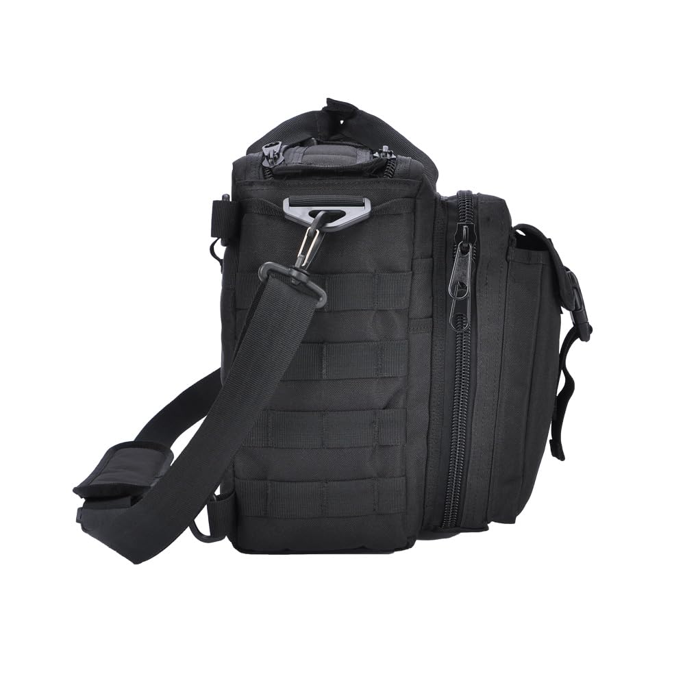 xjmbyoo Tactical Briefcase, tactical computer bag 14.1"" 15.6 In Men's Military Laptop Messenger Multifunction Briefcase for Men, Black-15.6 Inch