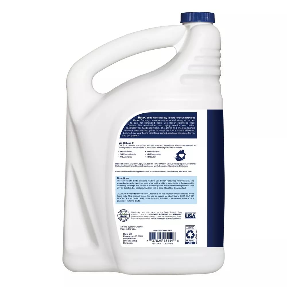 Bona Hardwood Floor Cleaner Refill, 128 Fl Oz (Pack of 1) (128 Fl Oz (Pack of 1))