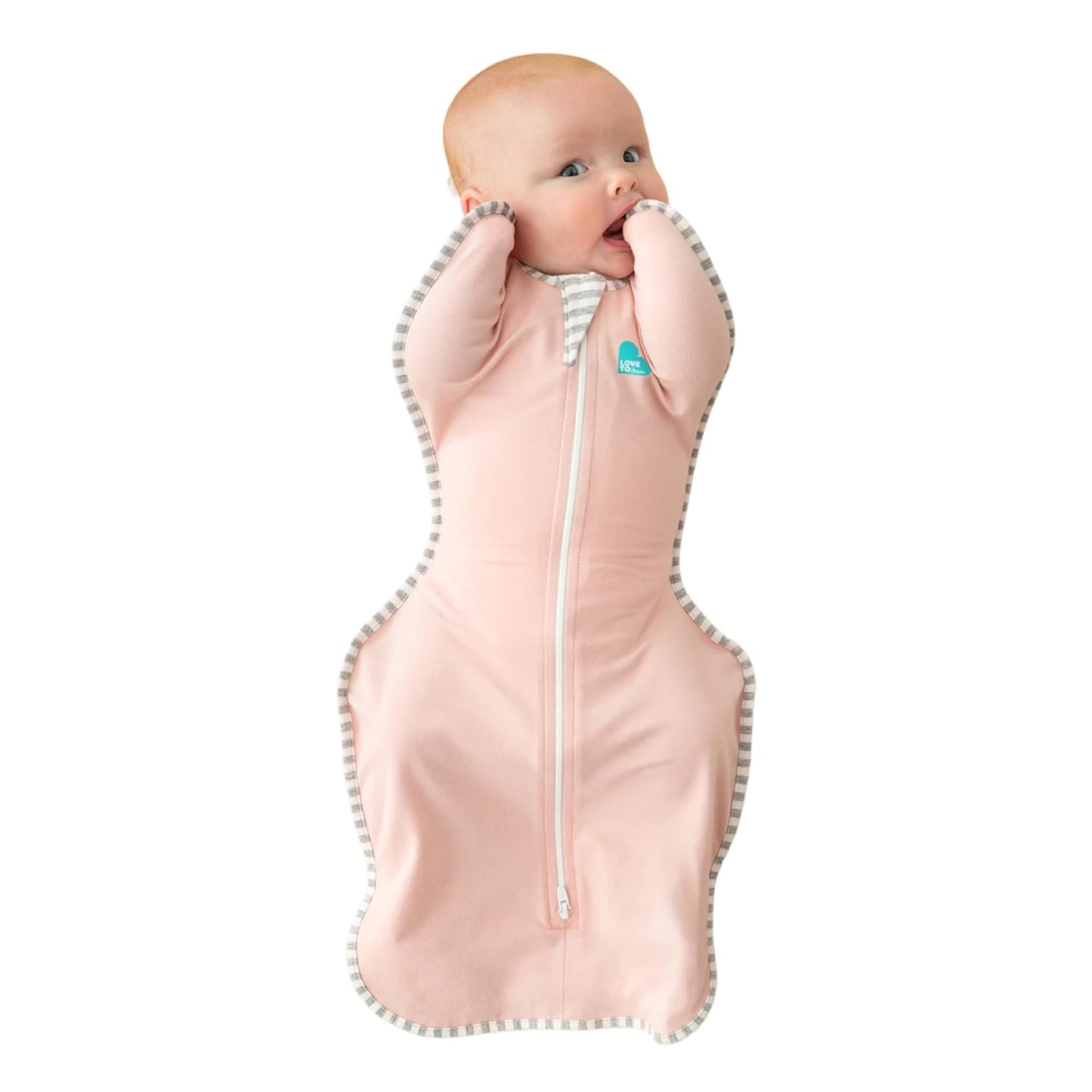 Love to Dream Swaddle UP, Baby Sleep Sack, Swaddle Up Self-Soothing Swaddles for Newborns, Get Longer Sleep, Snug Fit Helps Calm Startle Reflex, 1.0 TOG Sleep Sack, 3.5-6kg, Dusty Pink