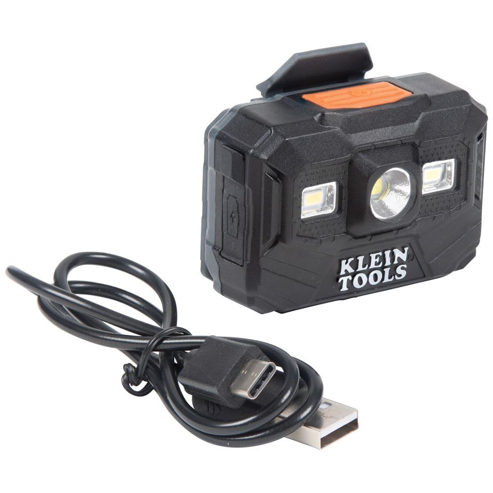 Klein Tools 56062 Rechargeable LED Headlamp/Worklight for Klein Hardhats, 300 Lumens, All-Day Runtime, 3 Modes, for Work and Outdoors