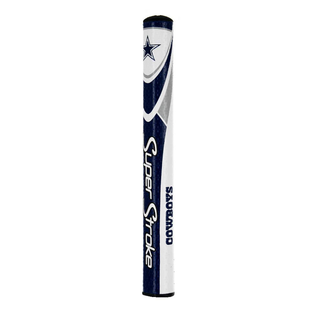 SuperStroke NFL Golf Putter Grip, Dallas Cowboys (Mid Slim™ 2.0) | Cross-Traction Surface Texture and Oversized Profile | Even Grip Pressure for a More Consistent Stroke | Non-Slip Grip,Navy/White