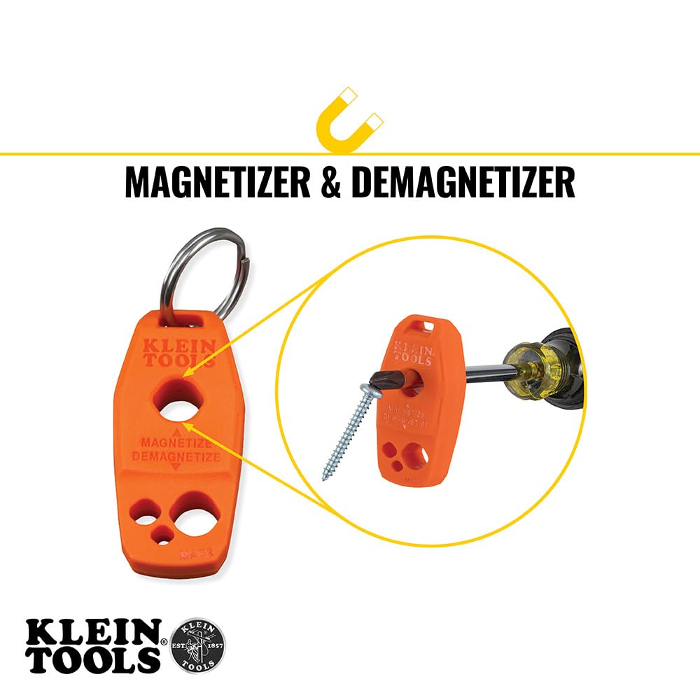 Klein Tools 85148 Screwdriver Set with Magnetizer/Demagnetizer for Magnetic Tips, Flathead and Phillips, Home Improvement, 9-Piece