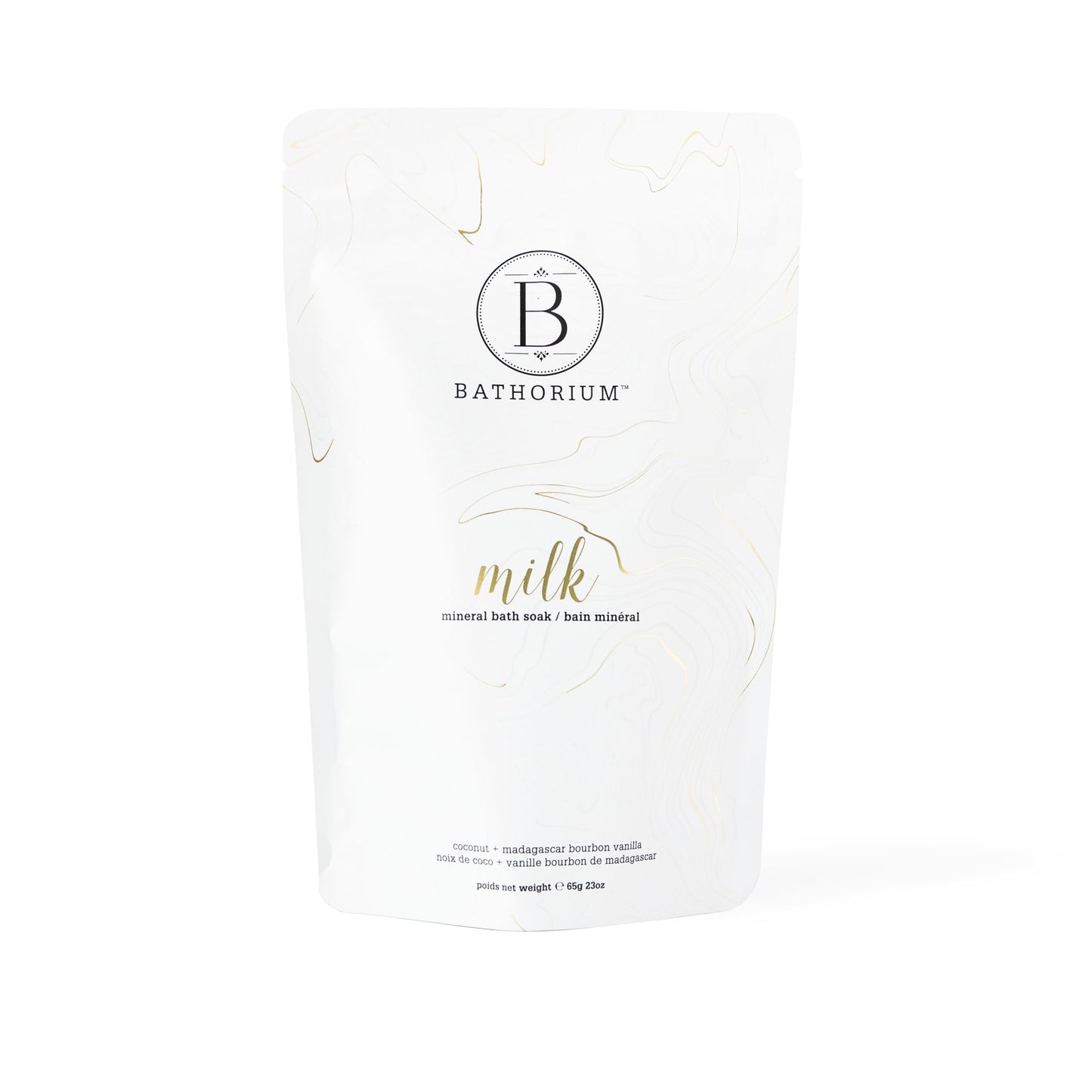 Bathorium Milk Mineral Bath Soak, Made with Coconut, Dead Sea Salt & Vanilla Bean CO2, Ideal for Hydration, Good for Sensitive Skin, 650g