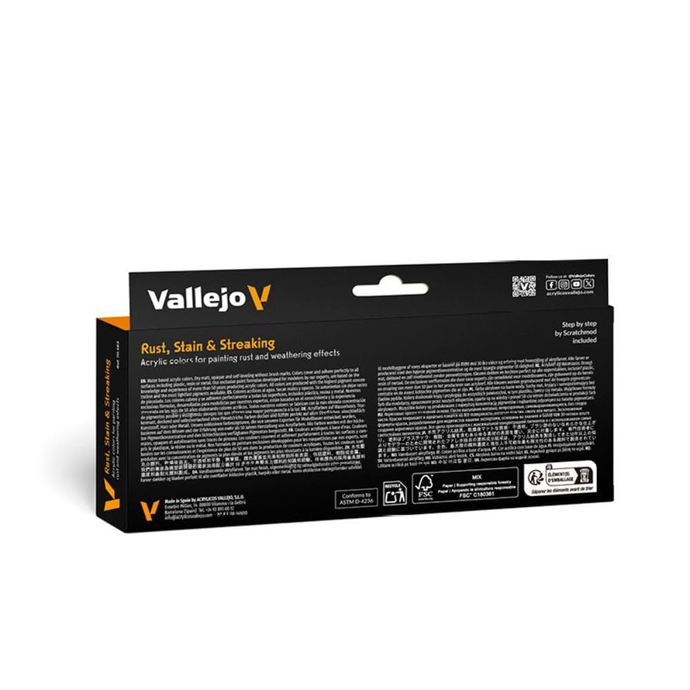 Vallejo Rust, Stain and Streaking Paint Set