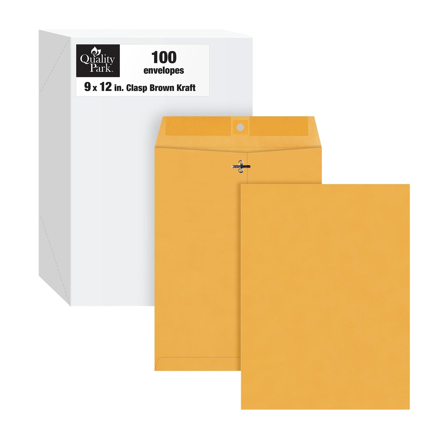 Quality Park Clasp 9 x 12 Inch 28lb Brown Kraft Envelopes 100 Count (37890)