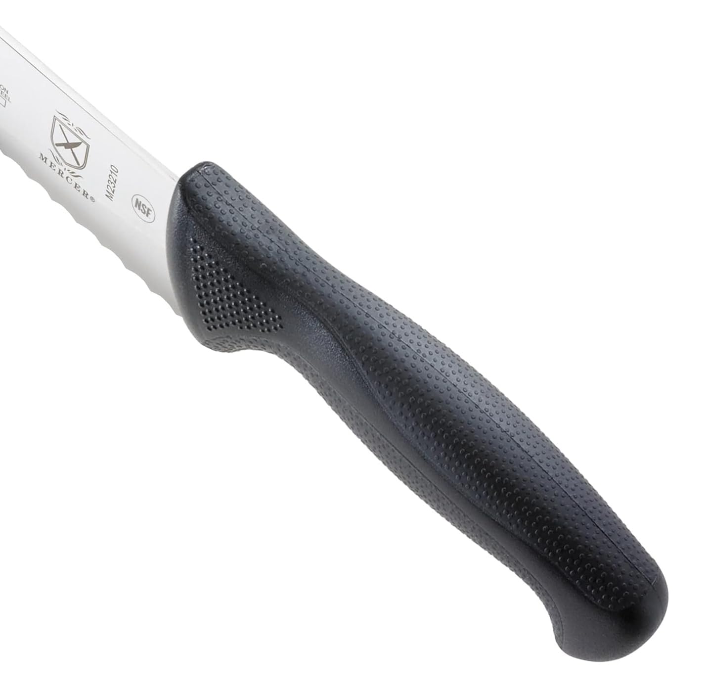 Mercer Culinary Millennia Bread Knife, 10-Inch Wavy Edge Wide, Black