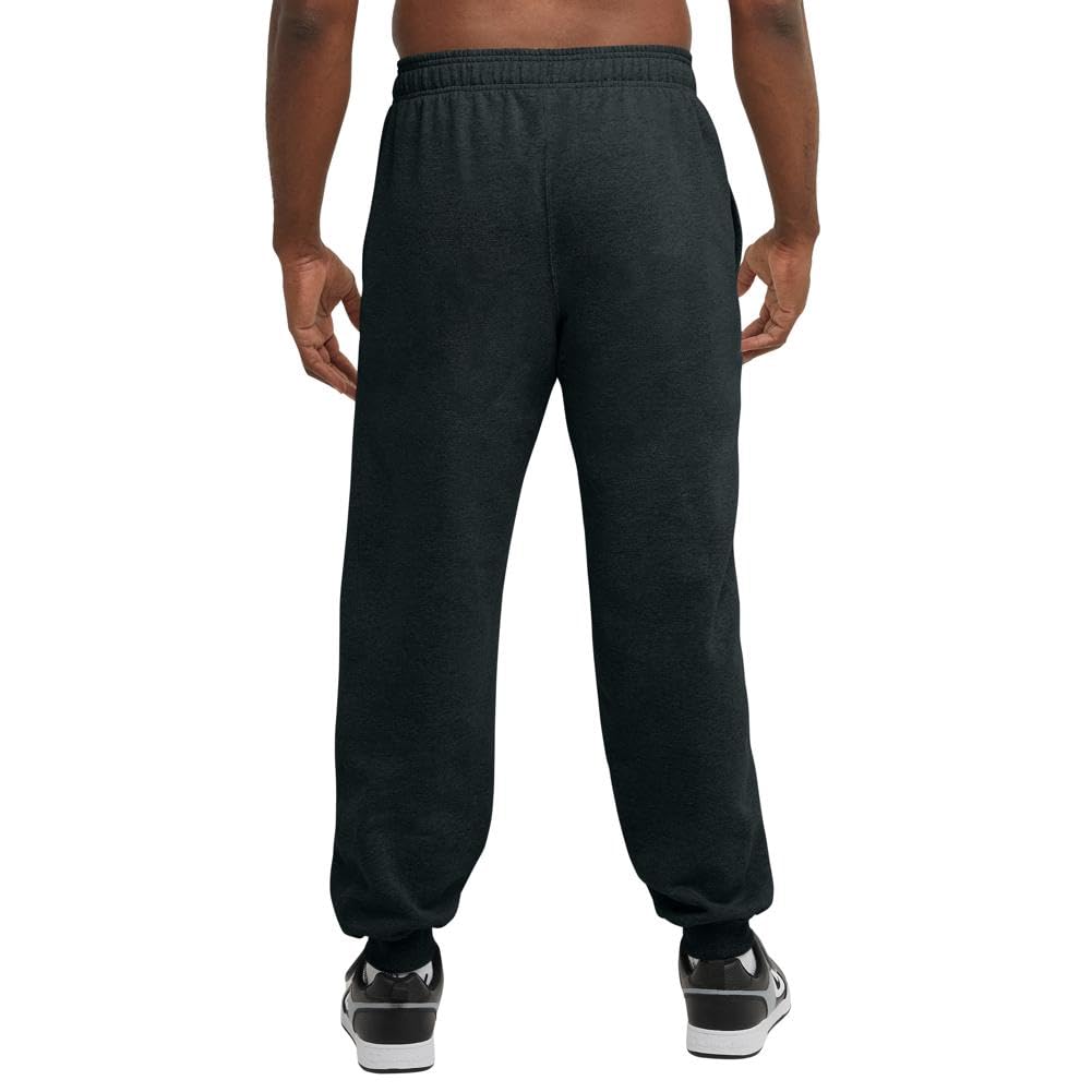 Champion Men's Powerblend Retro Fleece Jogger Pant, Black, Large