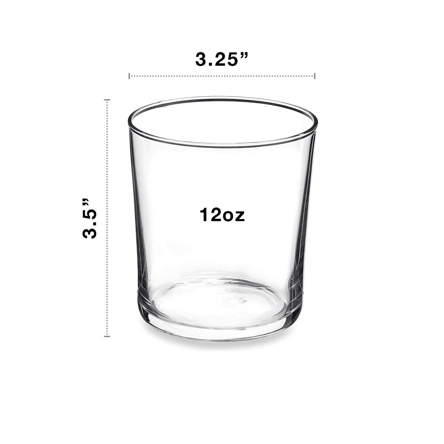 Bormioli Rocco Bodega Collection Glassware – Set of 12 Medium 12 Ounce Drinking Glasses for Water, Beverages & Cocktails – 12oz Clear Tempered Glass Tumblers