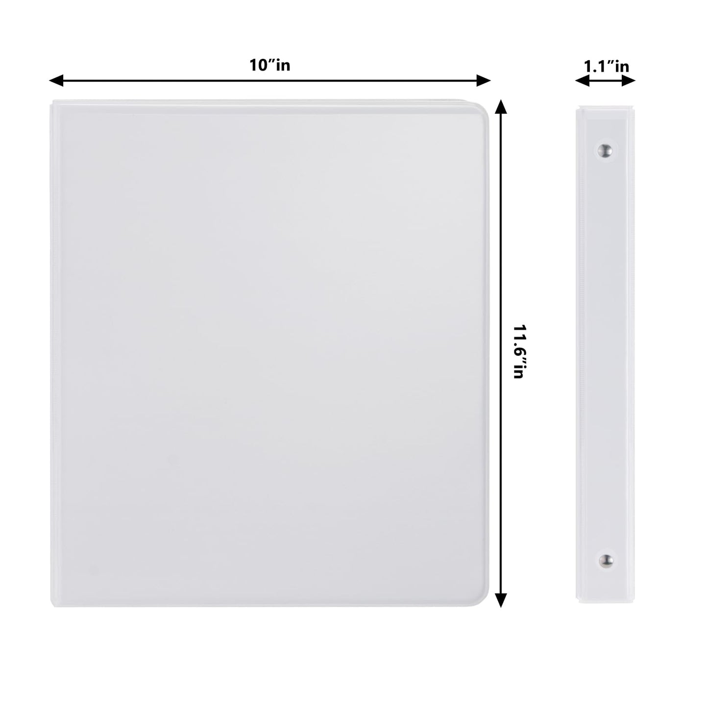 COMIX Sturdy 3 Ring Binder 0.5 inch with Clear View Cover, 1/2" Round Ring View Binder, PVC-Free, 2.4mm-Thick, 100 Sheets Capacity of US Letter Size Paper, Office ＆ School Supplies, Pack of 12 (White)