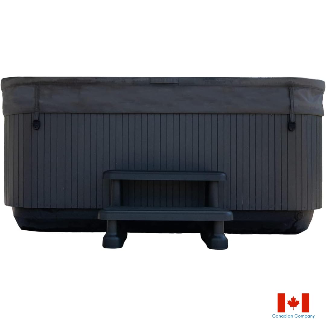 ABC Spa Plastic Black Spa Steps with 10" x 28" Soft Foam Tread – 16 Inches Height Spa Steps - Soft Touch, Anti Slip Surface Hot Tub Spa Steps - Durable, Round Corner, 2 Steps Swim Spa Step - 6.8 Kg