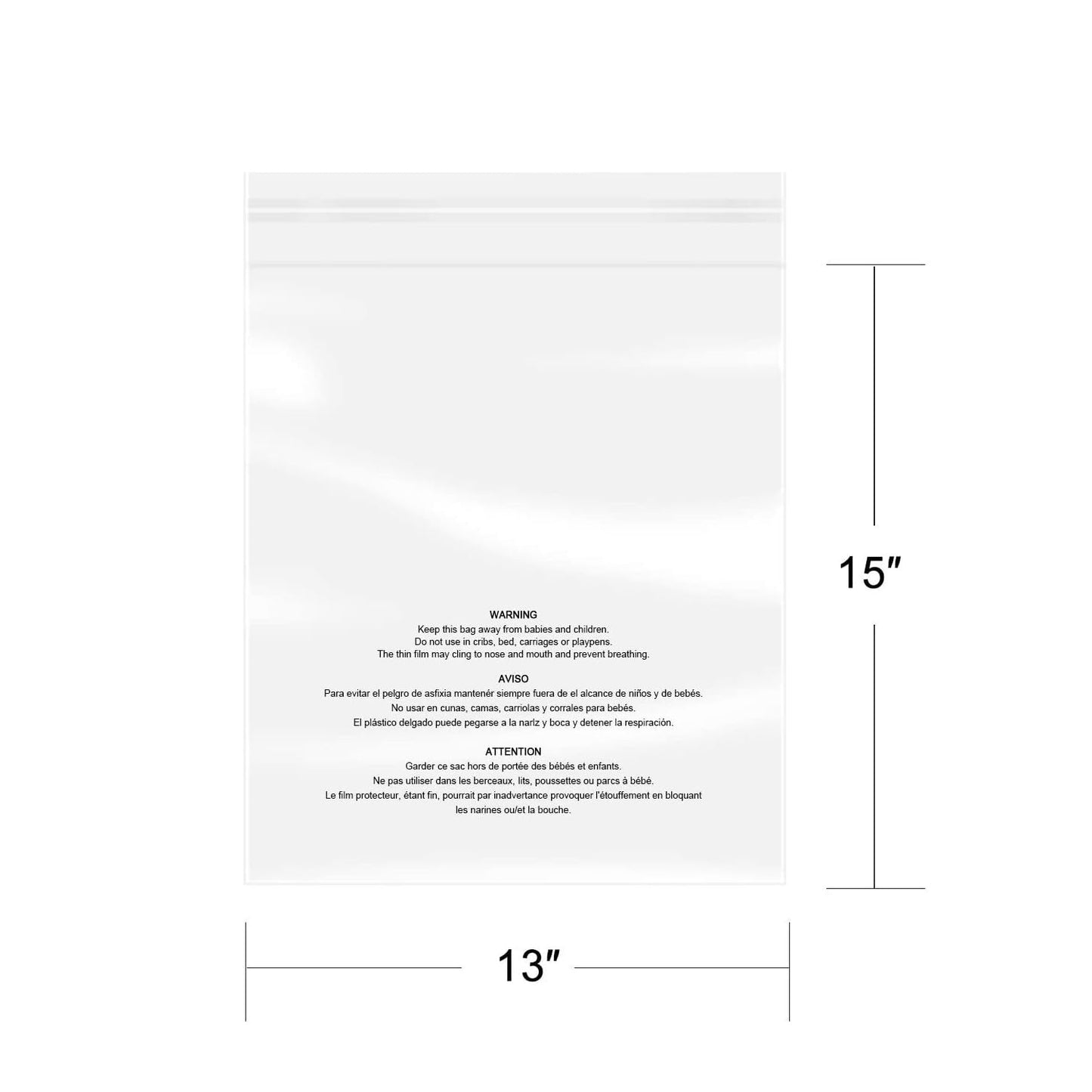 iMailer - 200 Pcs - 13" x 15" Poly Bags with Suffocation Warning Self Seal- Clear Shipping Bags 1.6 Mil for Clothing, Shirts, Packaging - Permanent Adhesive