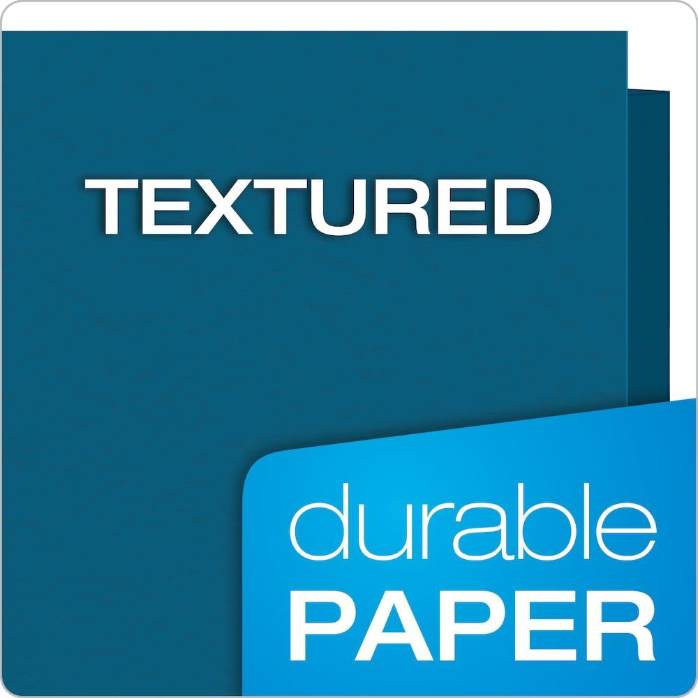 Oxford Duotang Folders, Royal Blue, Letter Size, 135-Sheet Capacity, Twin Pockets with Built-In 2-Prong Fasteners, Business Card Holder, 25-Pack, Recycled Material for School or Office Use