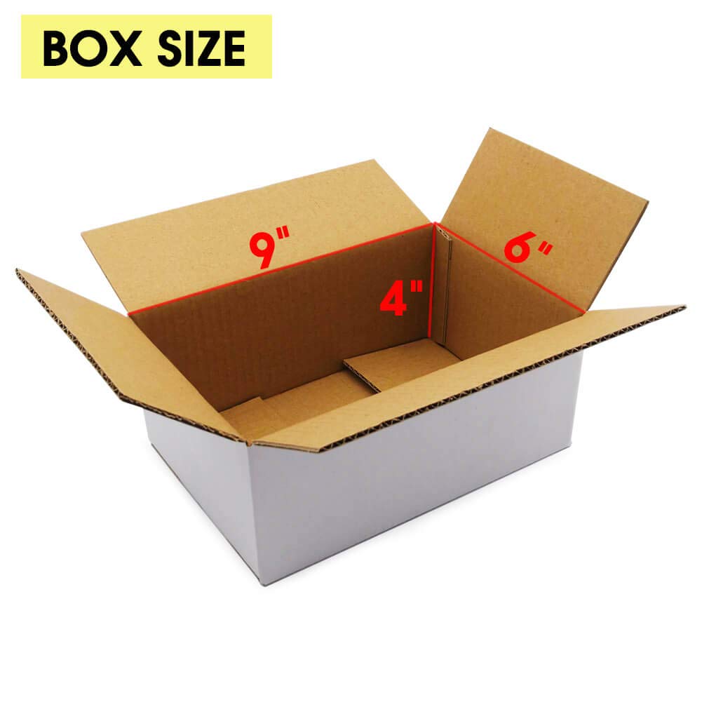 25-Pack 9x6x4 Inch White Corrugated Cardboard Shipping Boxes - Mailer Boxes for Small Business & E-commerce Packaging (9x6x4 Inches)