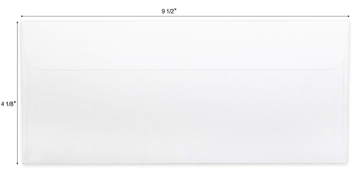 #10 Security Self-Seal Envelopes, No.10 Windowless Bussiness Envelopes, Security Tinted with Printer Friendly Design - Size 4-1/8 x 9-1/2 Inch - White - 24 LB - 500 Pack