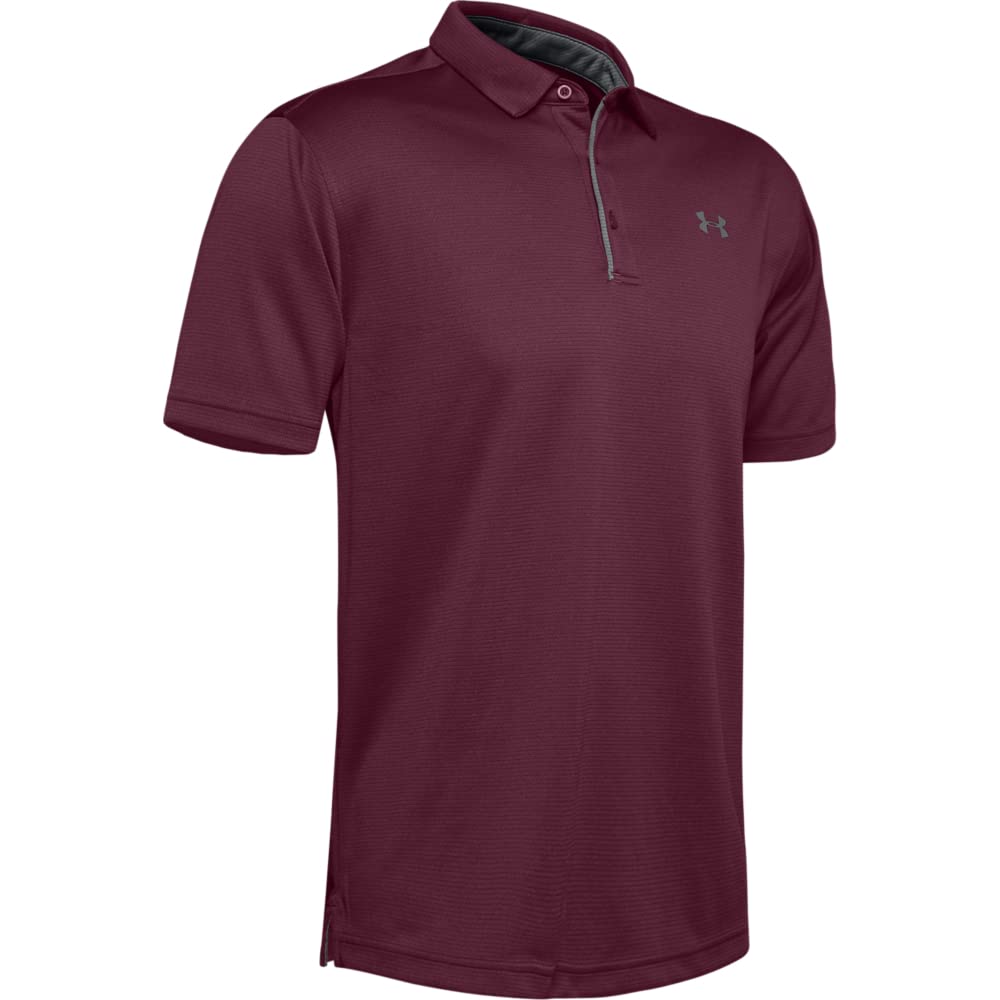 Under Armour Men's Tech Golf Polo , Maroon (609)/Graphite, Large