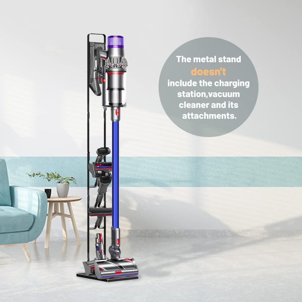Foho Vacuum Stand Compatible for Dyson V15 V11 V10 V8 V7 V6, Metal Storage Bracket Stand Holder Compatible for Dyson Handheld DC30 DC31 DC34 DC35 DC58 DC59 DC62 Cordless Vacuum Cleaners & Accessories