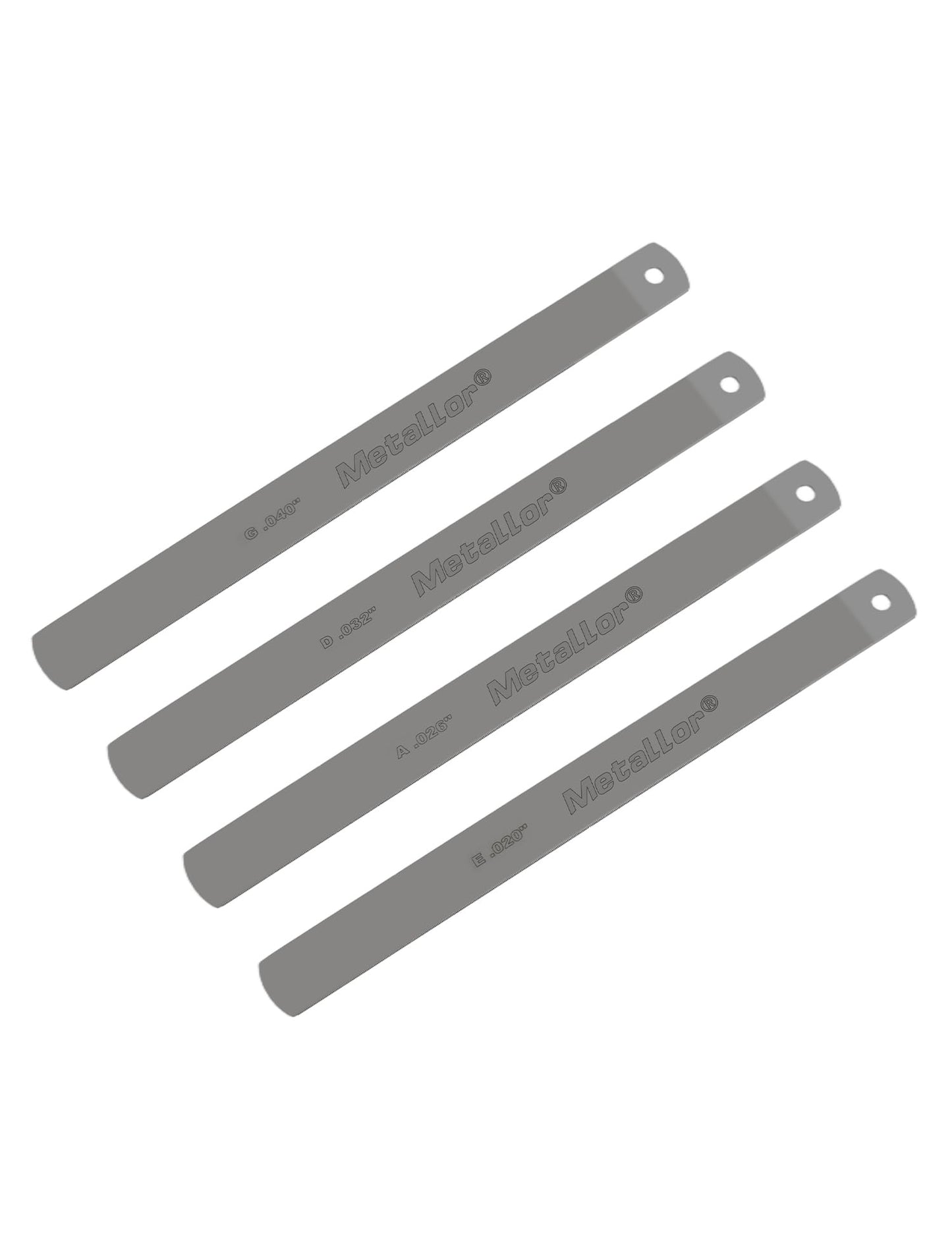 Metallor Gauged Nut Slotting File Set Edge-Cut Nut and Bridge Seating Files Stainless Steel for Guitars Violins or Other String Instruments Nut Slot Luthier Tools Repairing Tools Set of 4Pcs.