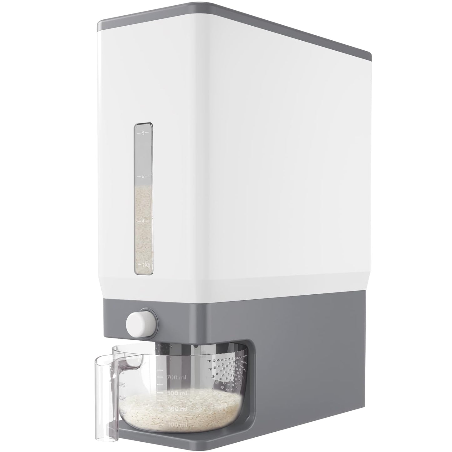 Lifewit Large Rice Dispenser Container 25.4 Lbs, Airtight Cereal Storage Containers with Measuring Cup, Sealed Moisture Proof Rice Bucket, Dry Food Grain Flour Soybean for Kitchen Household, BPA-Free