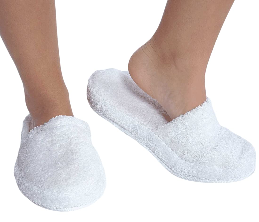 turkishtowels Luxury SPA Slippers, 100% Cotton Terry, Made in Turkey (Medium, Pink)