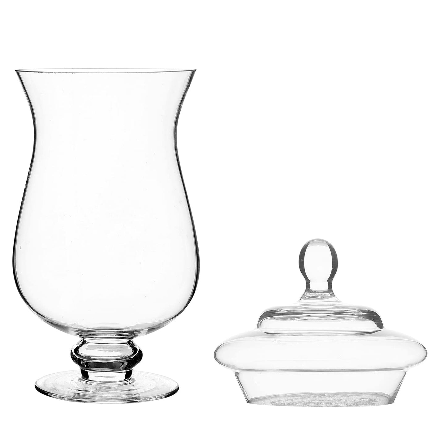 MyGift Set of 3 Small Clear Glass Storage & Display Canisters/Wedding Buffet & Apothecary Jars