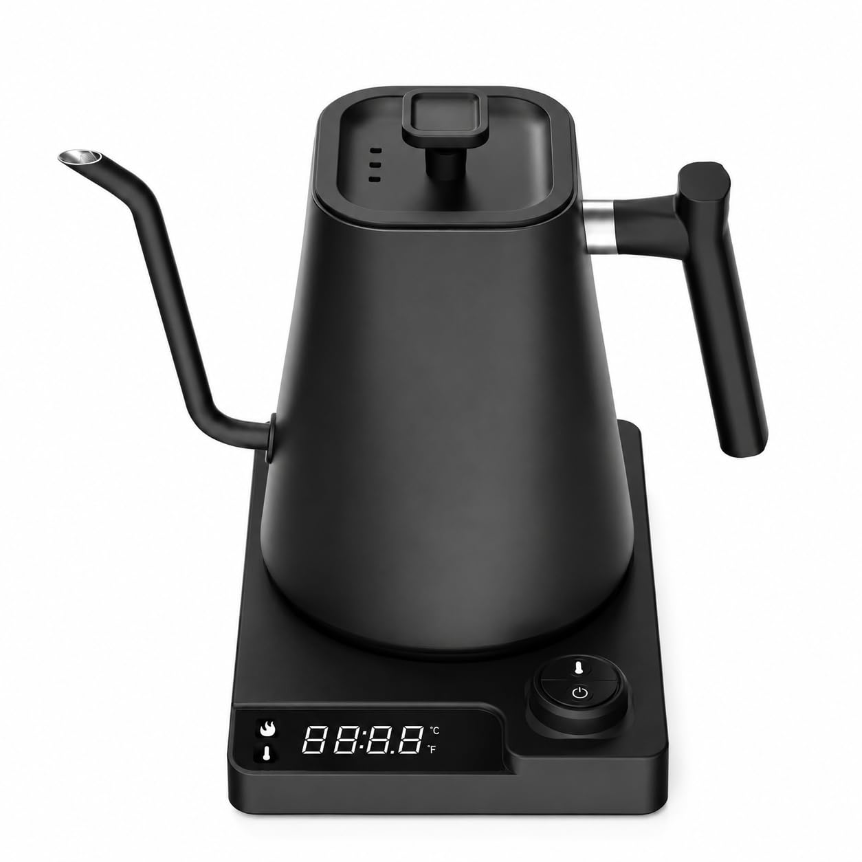 VICBINLY Electric Gooseneck Kettle, 1.0L Pour Over Kettle and Coffee Kettle, 100% Stainless Steel Inner Lid and Bottom, 1200 Watt Quick Heating, Matte Black TKBK02G