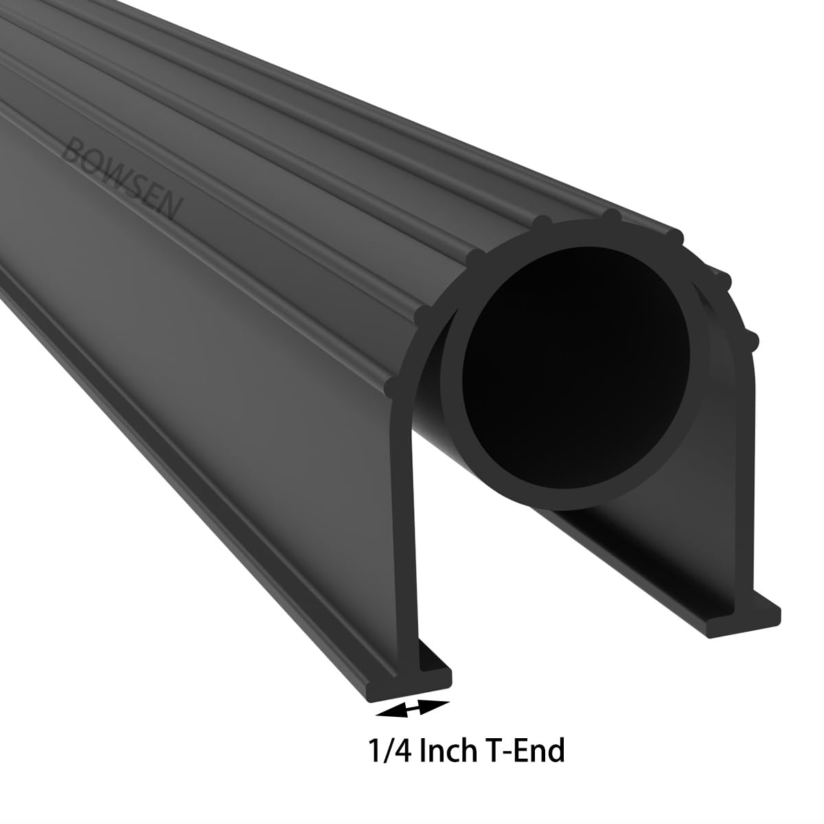 BOWSEN Garage Door Bottom Seals Weatherproof Weatherstrip Threshold Buffering Sealing High Performance EPDM Rubber Weather Resistance Gasket Black 1/4 Inch T-End,16ft Long