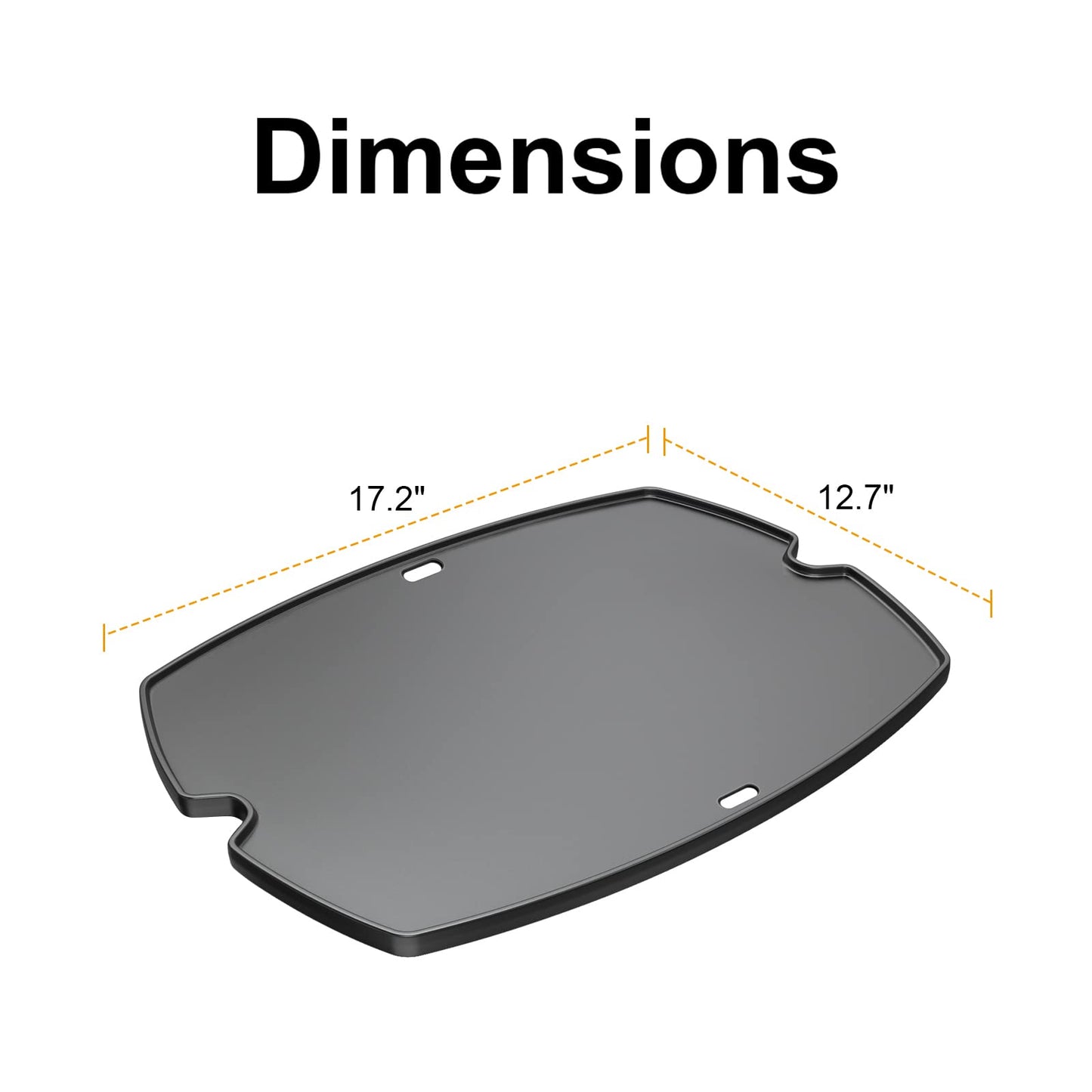 7582 Cast Iron Reversible Cooking Griddle Plate Replacement for Weber Q100 Q1200 Q1400 Q120 Q1000 Gas Grill, BBQ Accessories for Weber 50060001 51060001 52020001,1 Pack