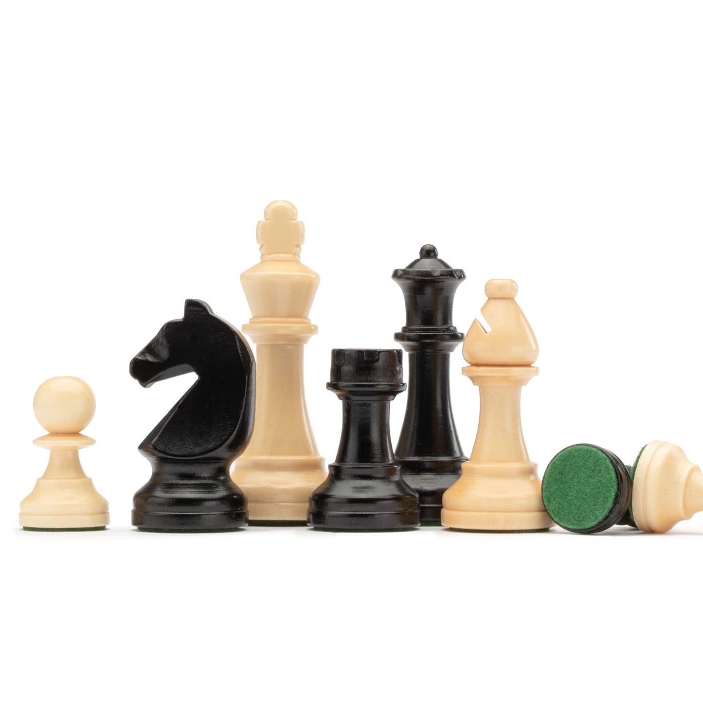 A&A Premium Triple Weighted Staunton Wooden Chess Pieces w/ 2 Extra Queen - King Height 3" / 7.6cm