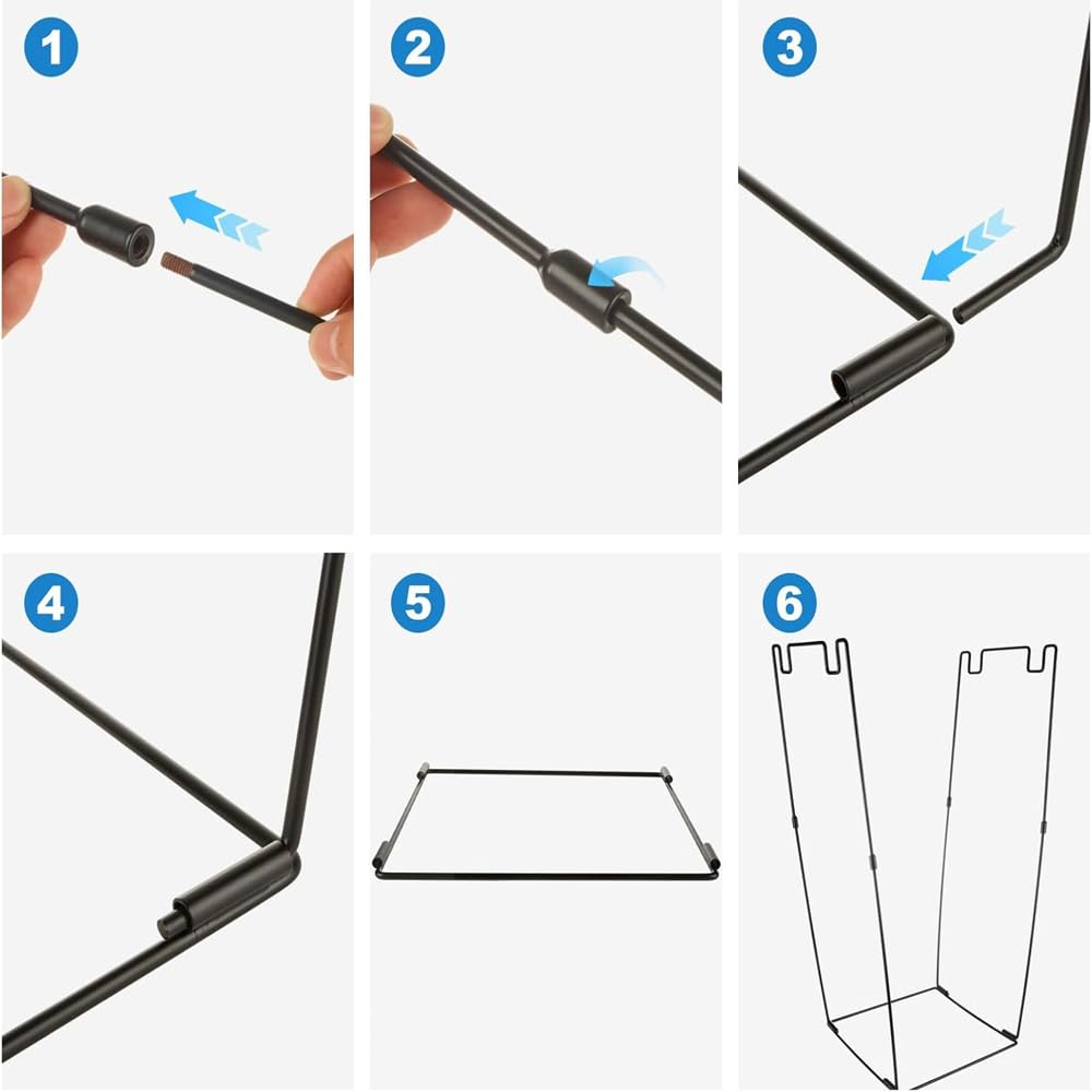 2 Pcs Holds 30-45 Gallon Plastic Bag Metal Trash Bag Holder Garbage Bag Holder Frame Multi Use Outdoor Leaf Bag Holder for Gardening Party Camping Yard Lawn Weeding Kitchen(Black, 30.5in*13in*12.6in)